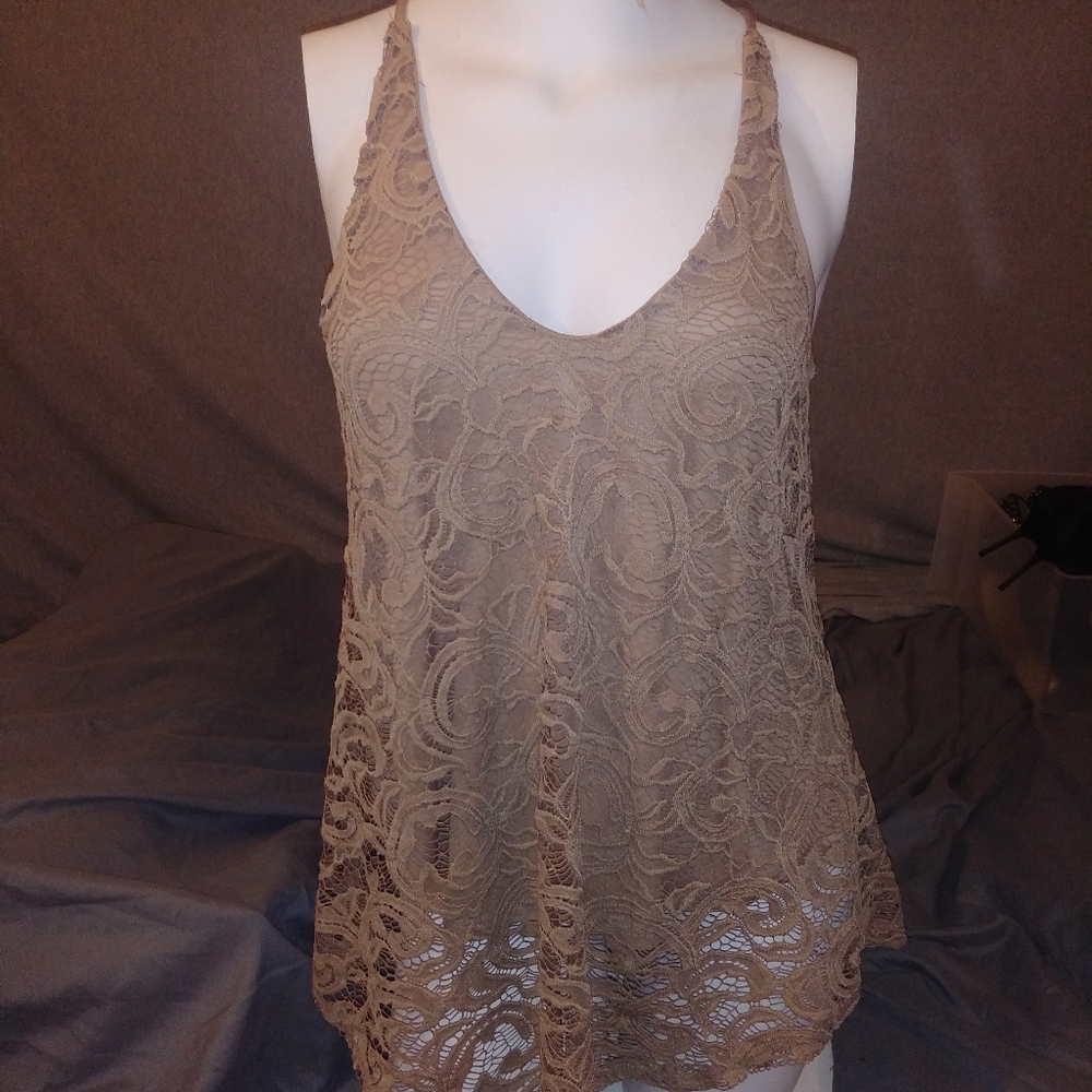 Lined lace top.